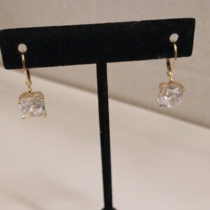 Diamonique 100 Facets 6cttw Princess Cut Leverback Earrings